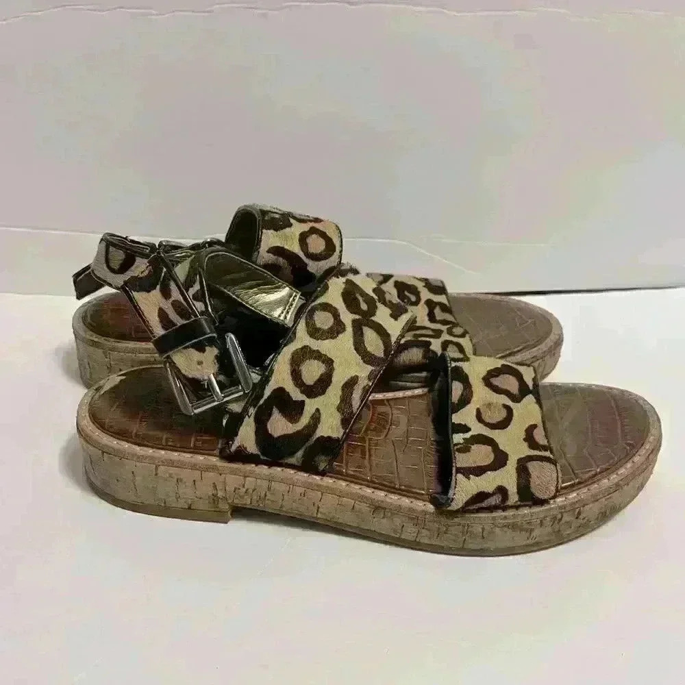 Sam Edelman Nala Calf Hair Sandals Size 7.5